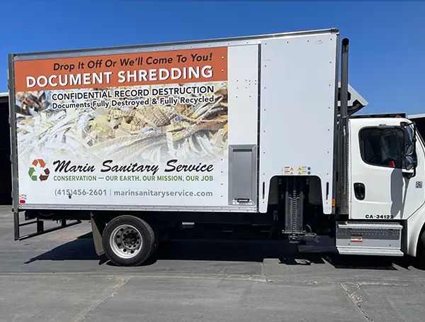 A Marin Sanitary Mobile Shredding Truck