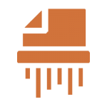 Document Shredding icon in orange